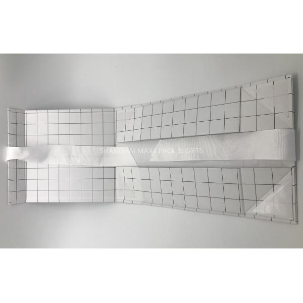 Fancy 7× 7 Chipboard Gift Boxes White Grid Printing Matt Lamination Surface Disposal