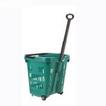 Aluminum Alloy 50LTR 530MM Market Grocery Basket With Wheels Pickup