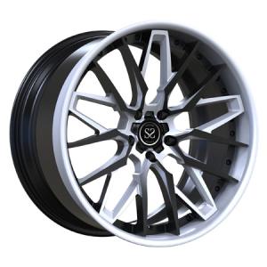 China 20 Inch Front 21 Inch Rear Staggered 2 Piece Barrel Black And Silver Aluminum Alloy Wheel For Chevrolet Corvette C8 wholesale