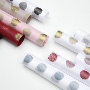 China Polka Dot Pattern Eco-Friendly Nonwoven Florist Wrapping Paper Sheets 60cm*60cm wholesale