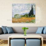 Handmade Vincent Van Gogh Oil Paintings Reproduction Wheat Field with Cypresses