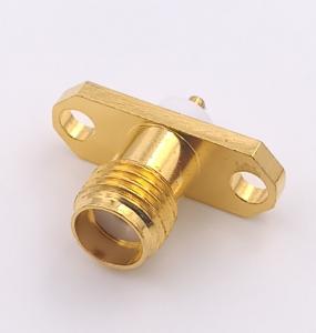 China 2 Holes Sma Flange Mount Connector / Wifi Sma Connector Male 50 Cyles wholesale