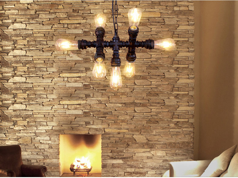 Loft Industrial Style Retro Water Pipe Chandelier Restaurant Aisle Coffee Shop Iron pendant lamp(WH-VP-222)