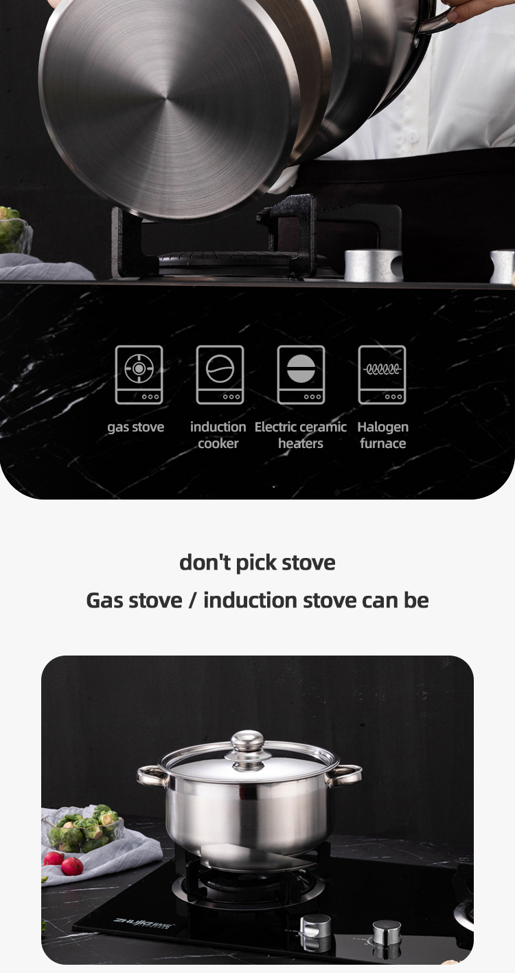 Hot Sale 8 Piece Royal Kitchen Cookware Soup Pot Set Stainless Steel Pot Cooking Cookware Set