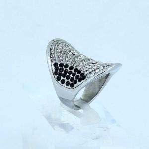 China Fashion 316L Stainless Steel Casting Clay CZ Stones Ring LRX329 wholesale