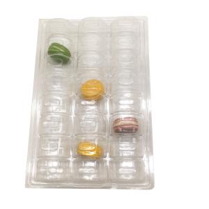 China Folding 3x8 24pcs Plastic Macaron Packaging Clam Shell Tray Clear PVC PET wholesale
