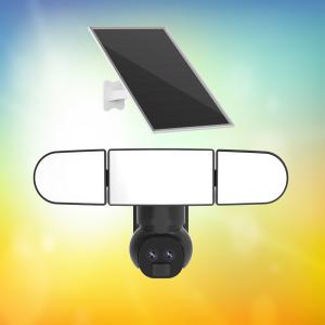 China 6500K 1500 Lumens Solar Floodlight Camera 15M PIR Distance 90 Degree Viewing Angle wholesale