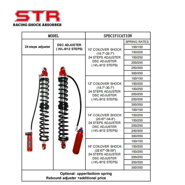 STR Coil Over Shock Absorbers 8 Inch - 16 Inch Coilover Shocks