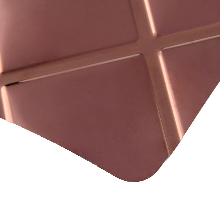 304 Rose Gold Mirror Stamped Plate 3D Pattern Stainless Steel Matel For KTV