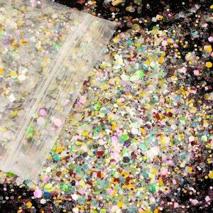 China Solvent Resistant Plastic Craft Glitter Chunky Spring Glitter for Resin Art Nail Body Face Eye Makeup Made in Europe wholesale