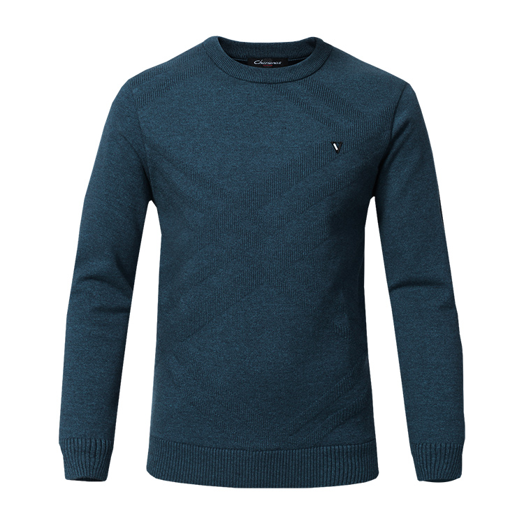 Custom Logo Round Neck Knit Pullover Sweater Customizable Plain long Sleeve Winter Sweaters for Men