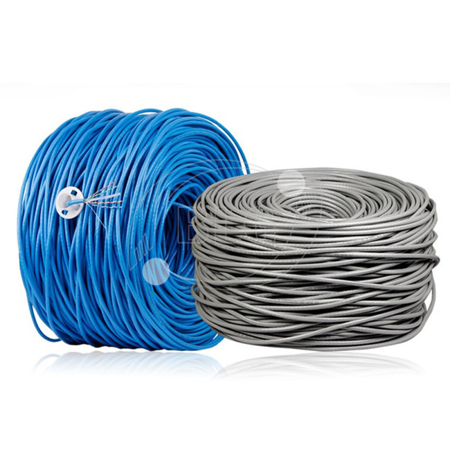 8 Cores 4 Pairs LAN Ethernet Cable Cat 6 Network White Blue Grey PVC Jacket 1000FT