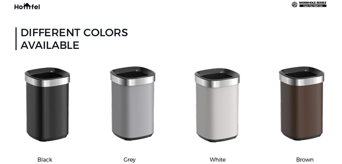 Customer Logo Household Big Capacity Open Top Rectangle Trash Bin 8L/12L/20L/30L Stainless Steel Trash Can Without Lid