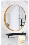 Hanging Gold LED Backlit Living Room Wall Mirror Customize Decoration