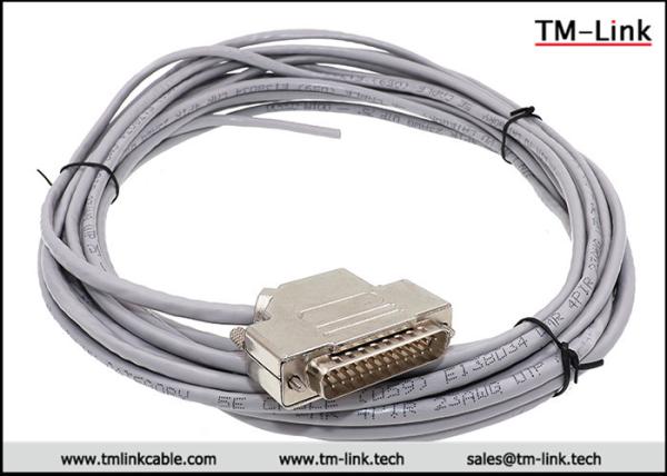 DB25 male premium D-Sub double shielded +EMI Cage assembly with 23awg CAT5e