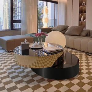 China Rotatastic Tempered Glass Stainless Steel Coffee Table Ensemble  Lift Type on sale