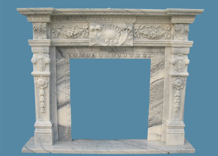 China marble Classic Grey Marble Fireplace Surround Heat Resistance For Decoration