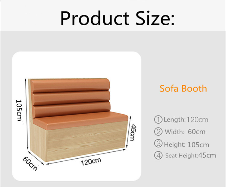 U Shaped Banquette Seating Dining Booth Restaurant Fast Food L120xW60xH105CM