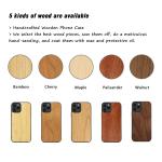 Smooth Finish Real Wooden Mobile Phone Cover TPU Shockpoof Soft Black