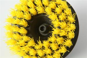 China Yellow color medium bristle hardness 5&quot; diameter car carpet cleaning drill brushes wholesale