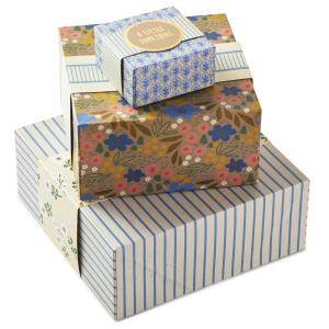 China 4&quot; 8&quot; 10&quot; Floral 3 Pack Gift Boxes Rigid Packaging Box With Bands wholesale