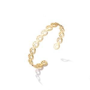 China Luxury Diamond 18K Gold Chain Link Bracelet Eco Friendly Copper Gold Plated Bangles wholesale