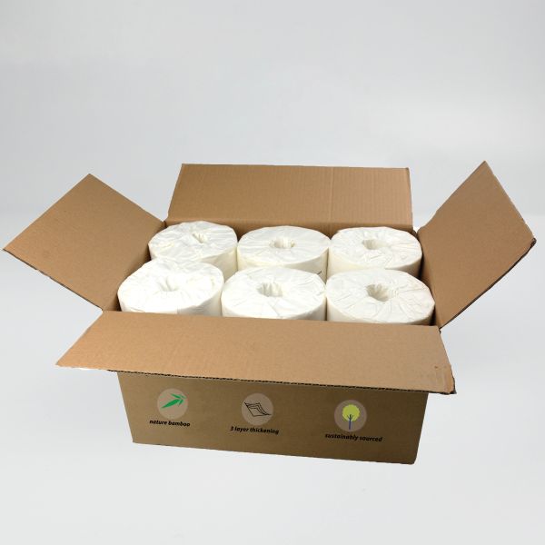 Hot Selling Customized Original Bamboo Pulp Large Roll Paper 3-Layer-Environmentally Friendly Soft Original Bamboo Pulp Large