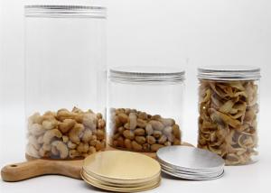 China 500ml Clear PET Plastic Candy Jars With Aluminum Lids And Screw Caps wholesale