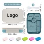 1000ml Leak Proof PP Lunch Bento Box / Airtight Food Container Gray Blue