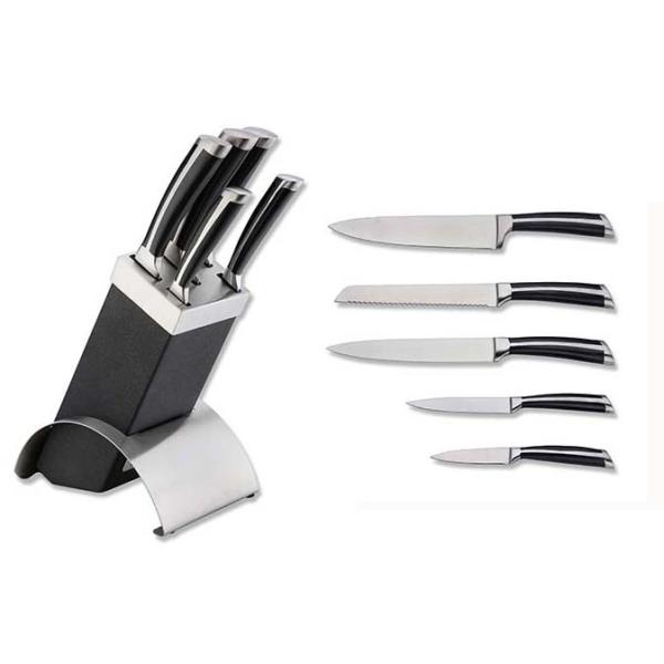 Professional Chef Knife Set And Forged Kitchen Knives With Knife Black