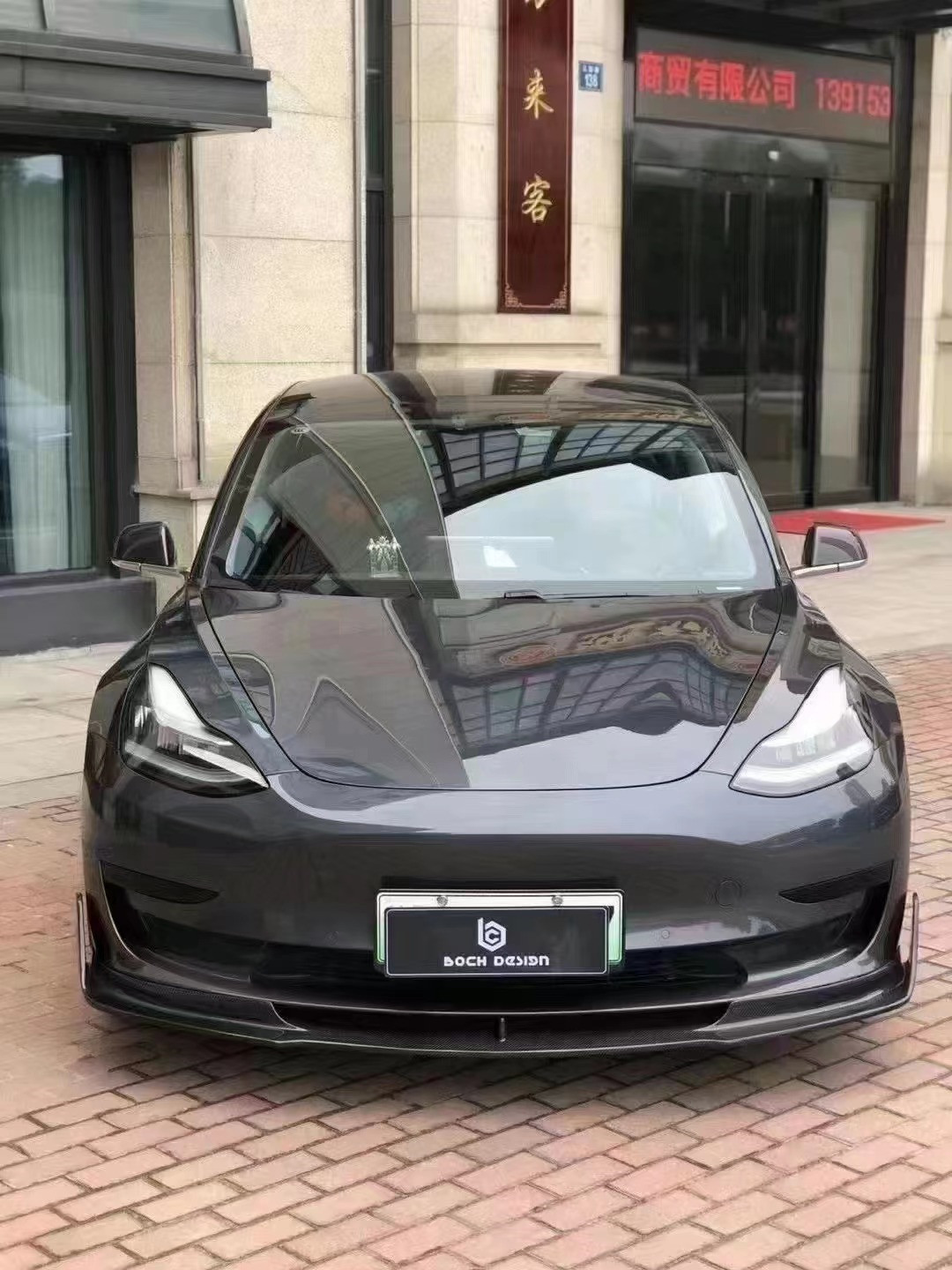 2017 - 2019 MODEL 3 Body Kit Tesla Front Shovel Rear Diffuser Spoiler 180mm