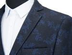 Autumn Print Suit Blazer For Mens 70% Cotton 30% Polyester Knitted Fabric