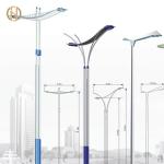 8M Octagonal Shape Street Light Pole Q345B Double Arm Steel Pole