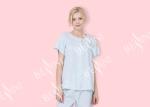 Small Rose Printed Ladies Short Pyjamas / Women'S Button Down Pajama Sets