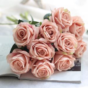 China Washable Silk Fake Wedding Flowers Bridesmaid Bouquets Rose on sale