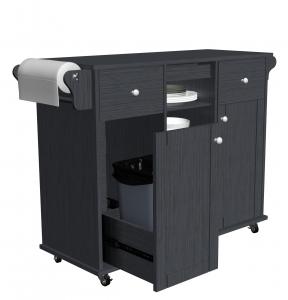 China Bespoke Reclaimed Wood Kitchen Island Black Color With Cabinets wholesale