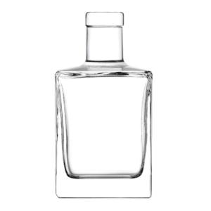 China Cubic 375ml Spirit Bottles With Plate Cork Neck Heavy Thick Base wholesale
