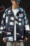 YARN DYED Winter Windproof Men Jackets Custom Satin Baseball Jacket
