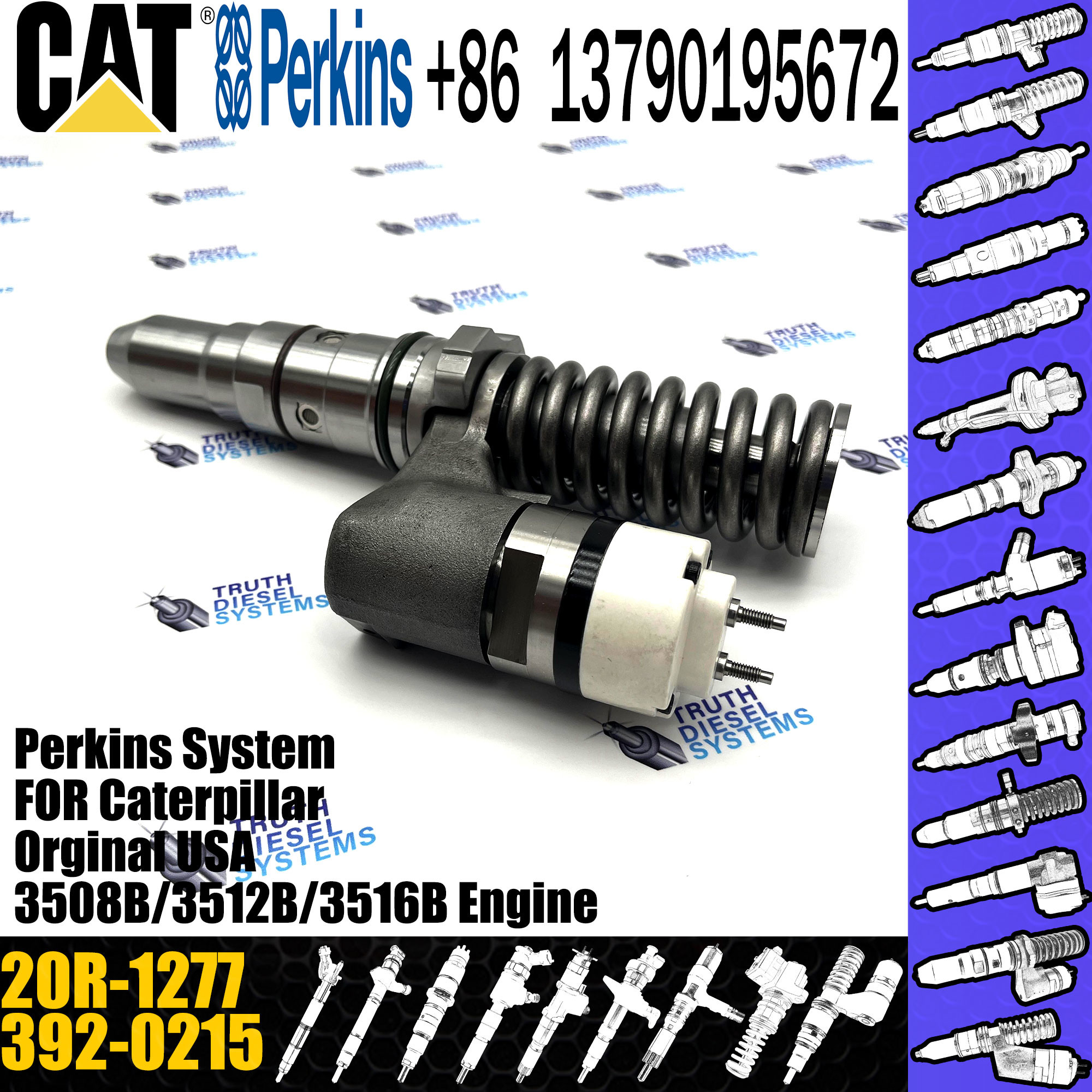 Remanufactured Injector 392-0215 392-0219 20R-1277 FOR engine 3508B/3512B/3516B