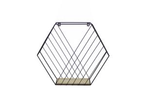 China Iron Hexagonal Frame 12cm Depth Wall Hanger Shelf wholesale