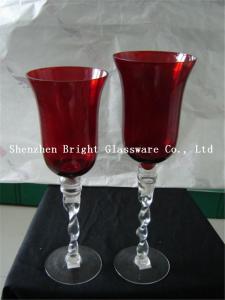China Romantic Hurricane glass for wedding decoration, glass goblet wholesale