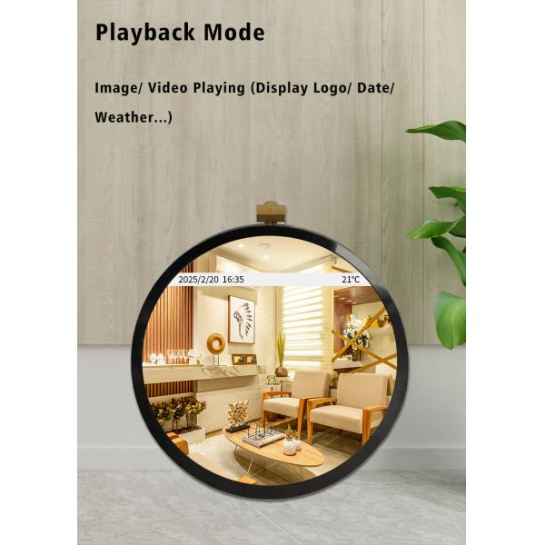 MJK 23.6 Inch 1280*1280 Touch LCD Display Android OS Based Circular Display Digital Signage for Shop Promotion Animation