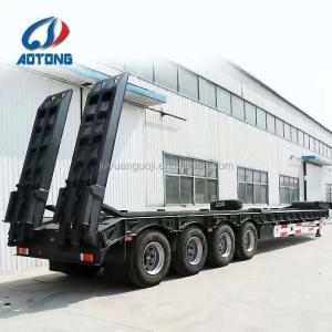 China 60 Tons Log Loader Lowboy Semi Trailer Manufactured by Ltd as Client's Requirement wholesale