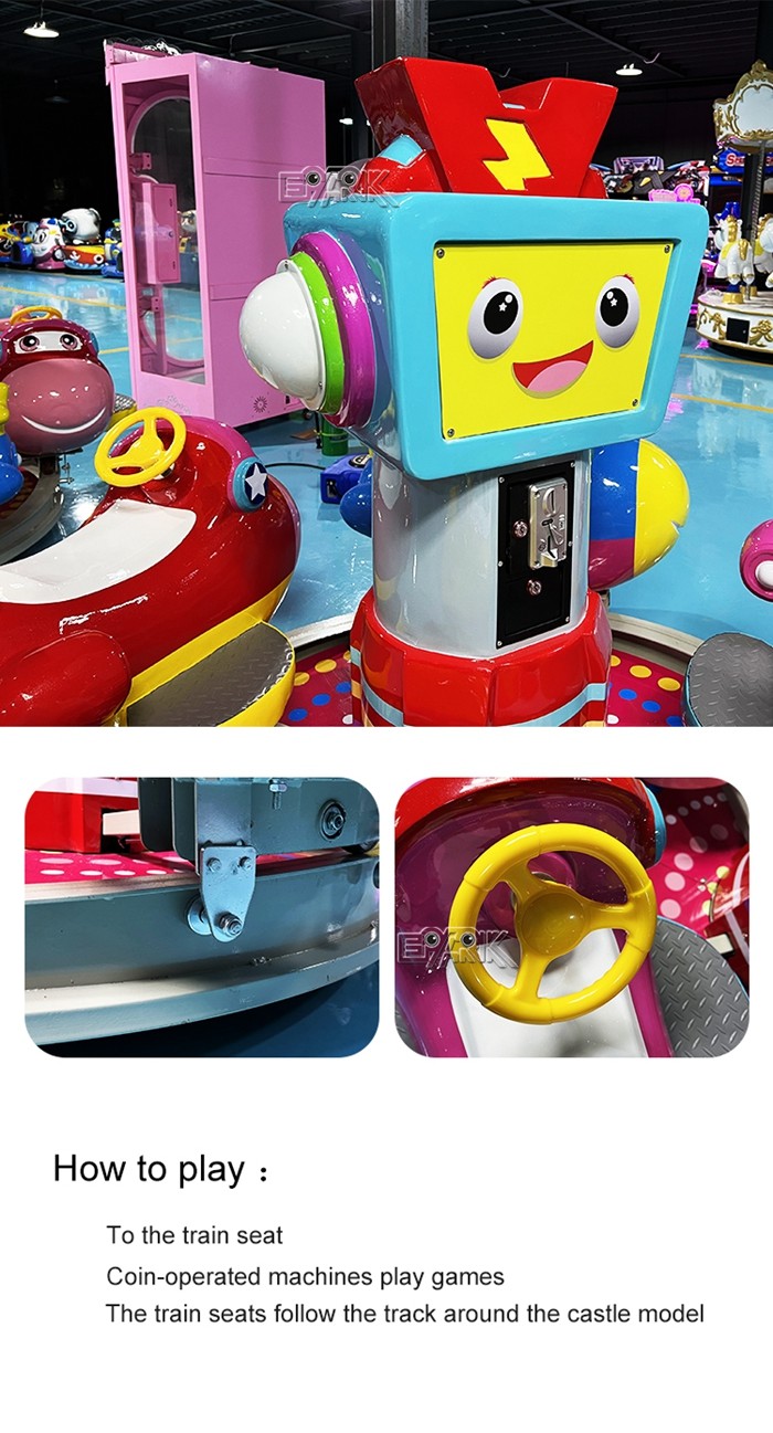 Fun Flight Kiddy Ride Machine Coin Operated Mini Carousel 4 Person Swing Ride