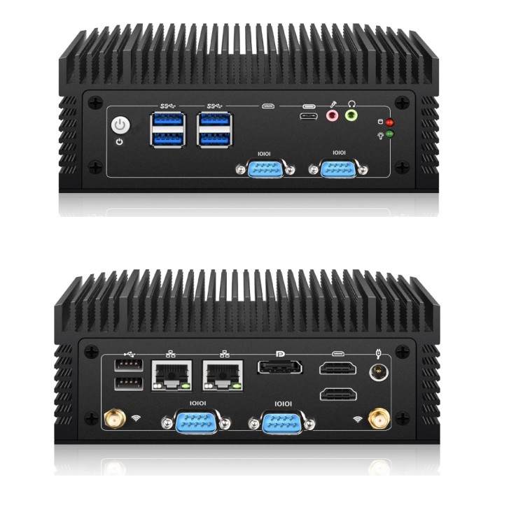 4 x COM232 i3/i5/i7 10th gen IPC BOX PC 2x LAN Fanless 16GB DDR5 512GB SSD