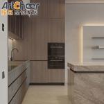 Custom Size Solid Wood Luxury Design Home Kitchen Cabinet with Full Bullnose