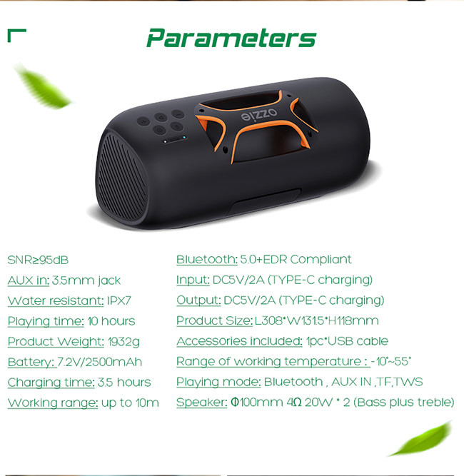 Portable Outdoor Party Speaker with 10 Meters Wireless Range and High Performance