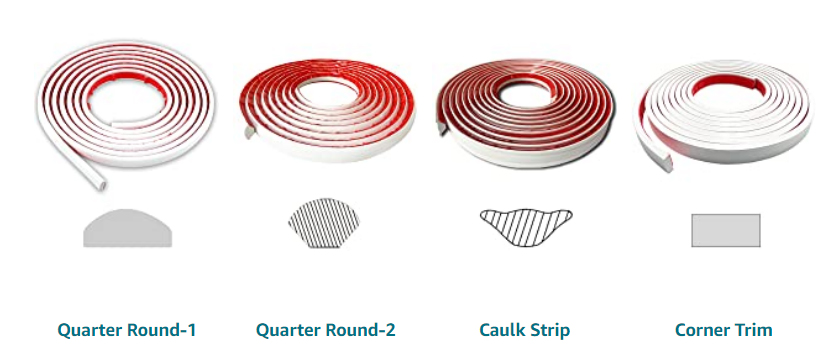 Self Adhesive Caulk and Trim Molding for Cabinet Edge Wall Edge Flexible Molding Trim