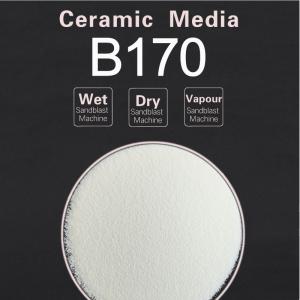 China Iron Free Ceramic Micro Beads B170 Blasting Media For Alloy Surface Finishing wholesale