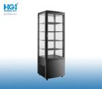 288L Vertical Display Curved Glass Showcase Temperature Control